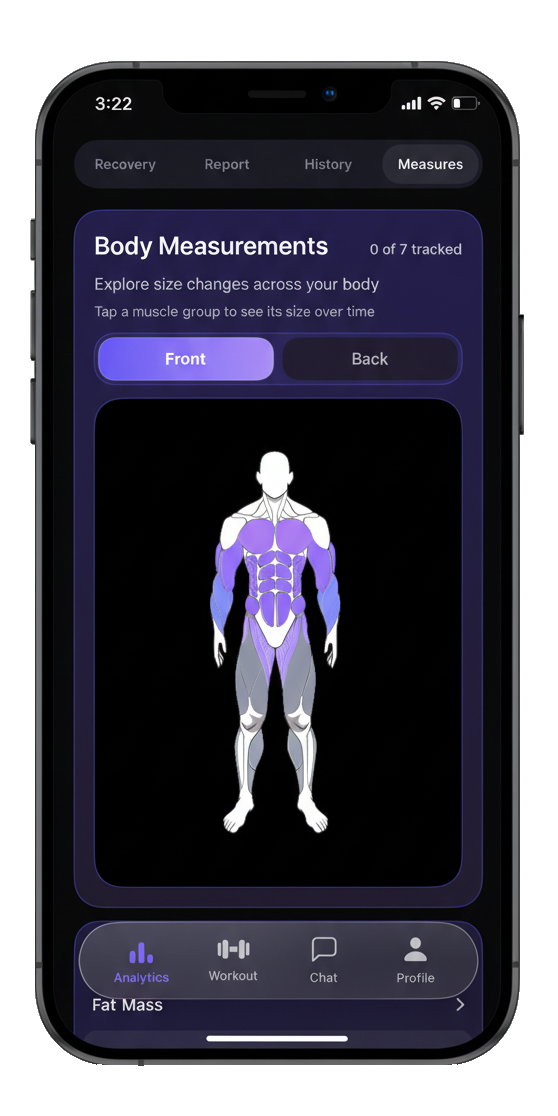 Body measurements dashboard